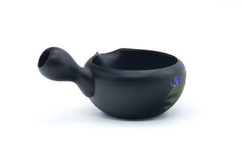 Japanese Yuzamashi - Floral Black Kokudei Tokoname-yaki Water Cooler - 250ml