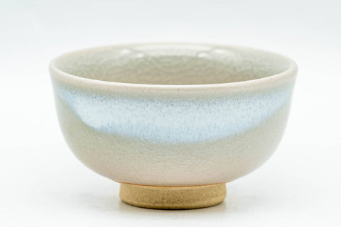Japanese Teacup - Tsubaki Kiln - Pair of Small Hagi-yaki Guinomi - 40ml - angled view of a single cup