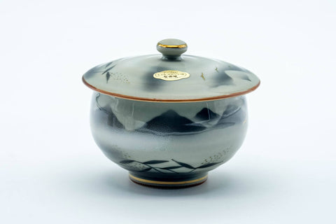 Japanese Teacup - Grey Mountainous Arita-yaki Lidded Yunomi - 100ml
