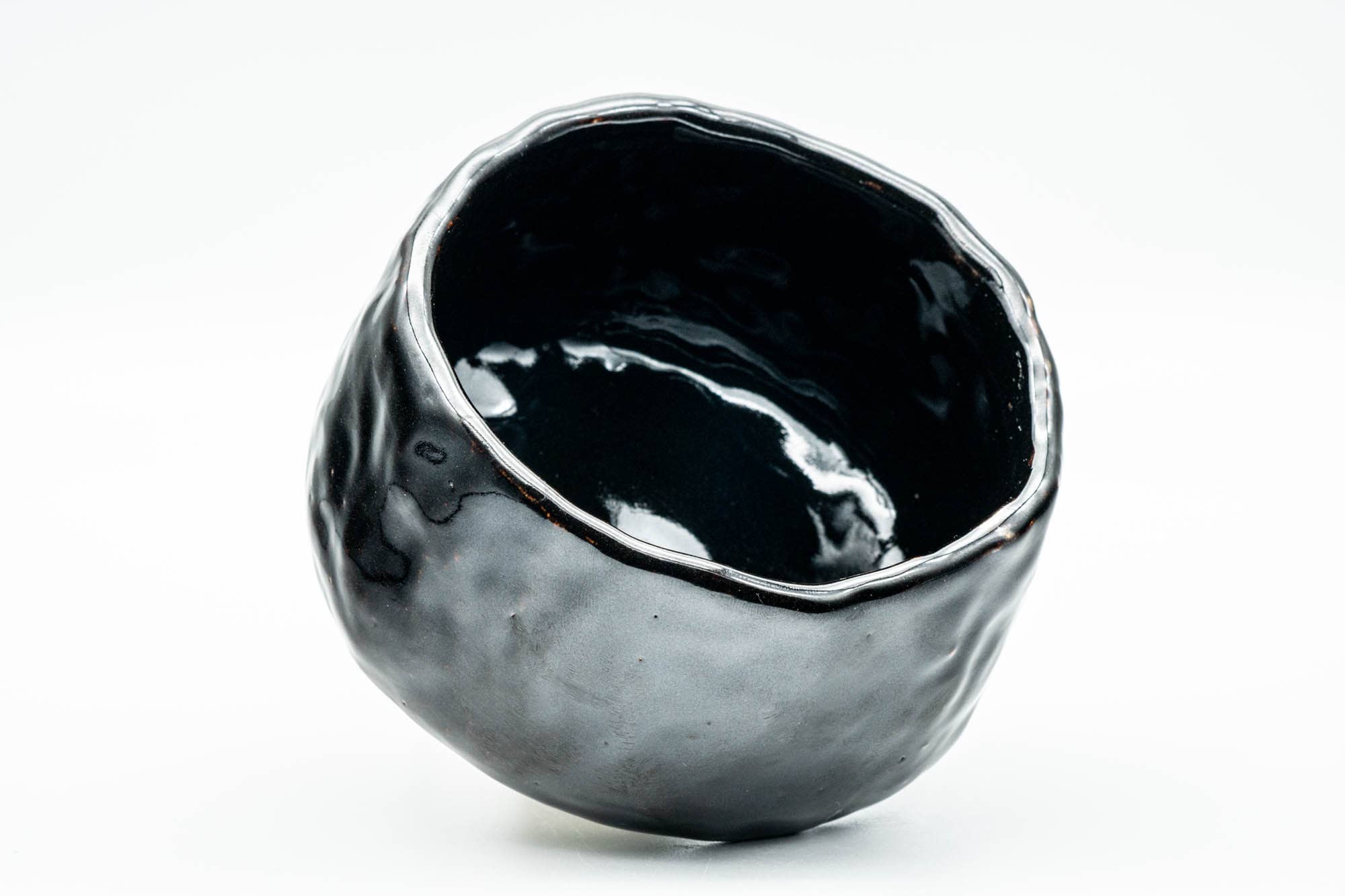 Japanese Matcha Bowl - Jet Black Glazed Wabi-Sabi Chawan - 300ml - Tezumi