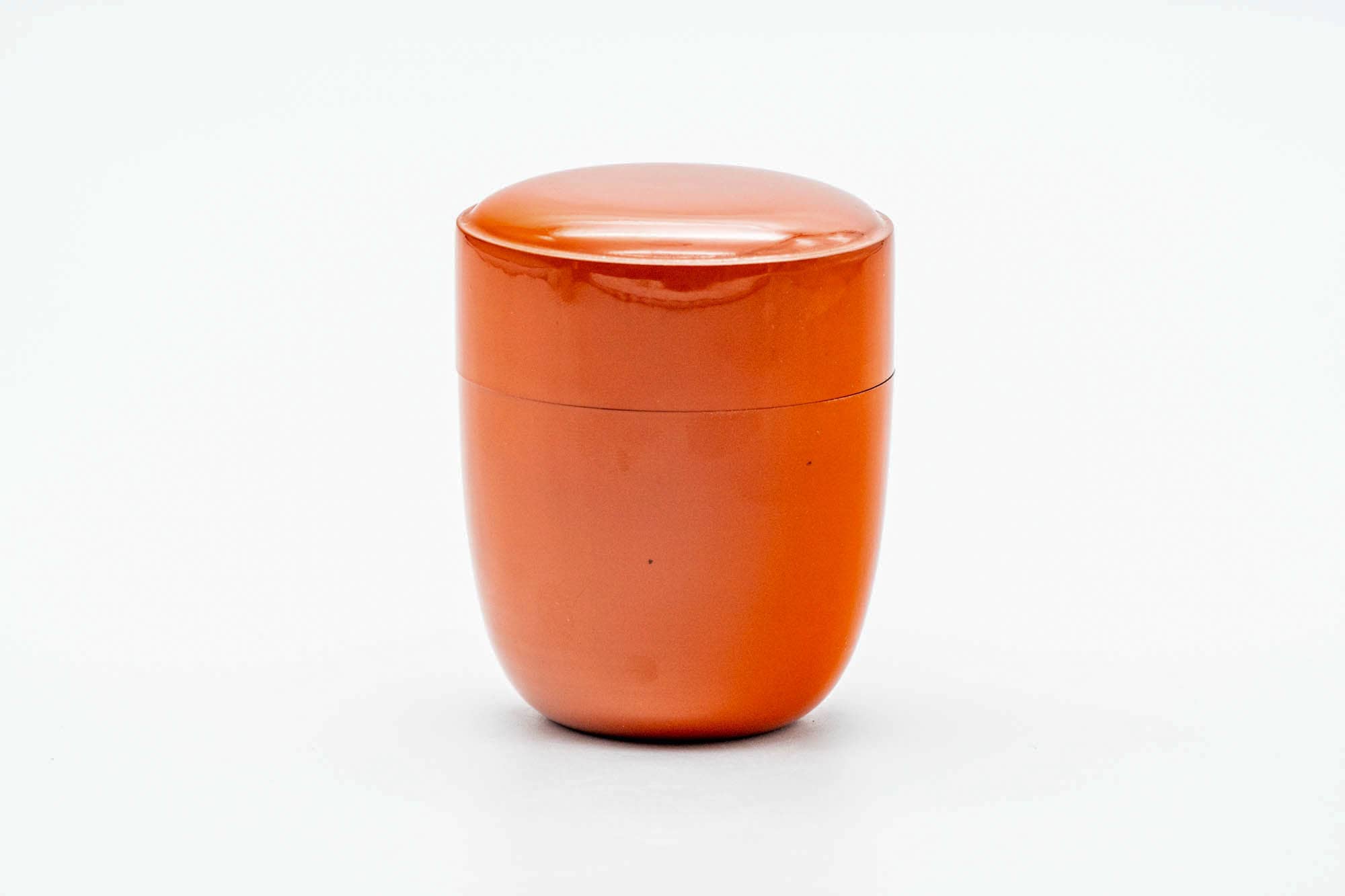 Japanese Natsume - Sleek Orange Black Urushi Lacquer Matcha Tea Caddy - 110ml