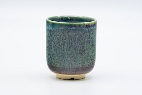 Japanese Teacup - Green Speckled Tsutsu-gata Yunomi - 140ml