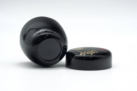 Japanese Canister - Autumn Leaves Black Lacquer Matcha Tea Caddy - 100ml