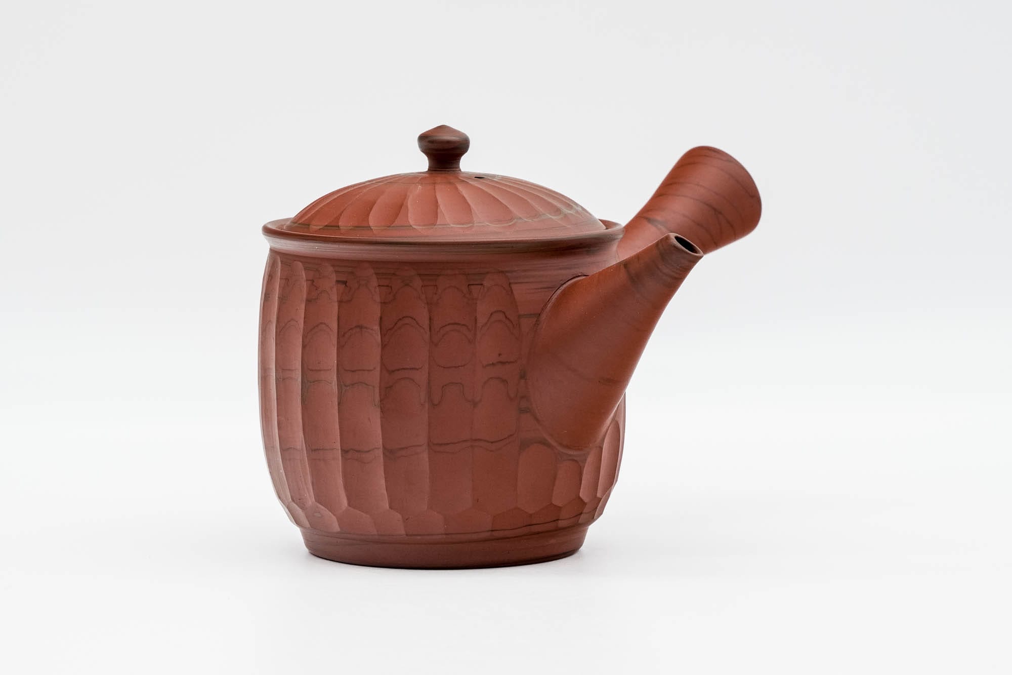 Japanese Kyusu - 小西研二 Konishi Kenji - 友仙 Yusen - Faceted Red Nerikomi Tokoname-yaki Teapot - 350ml