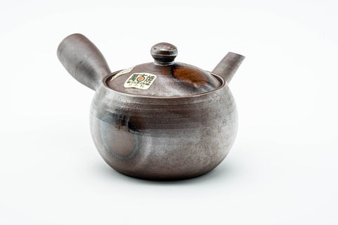 Japanese Kyusu - 昇龍窯 Shoryu Kiln - Brown Ash Glazed Banko-yaki Mesh Teapot - 260ml