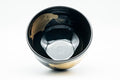 Japanese Matcha Bowl - Black Gold Glazed Geometric Komogai-nari Kyo-yaki Chawan  - 350ml - Tezumi
