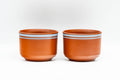 Japanese Teacups - Pair of Grey Striped Tokoname-yaki Yunomi - 90ml - front view of the pair