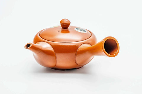 Japanese Kyusu - Classic Red Shudei Tokoname-yaki Mesh Teapot - 275ml