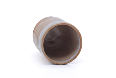 Tezumi — Japanese Teacup - Beige Milky White Hagi-yaki Yunomi - 150ml — three-quarter view