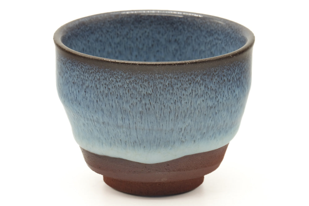 Japanese Teacup - Sky Blue Hare's Fur Glazed Yunomi - 155ml