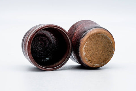 Japanese Teacup - Red Mottled Glazed Meoto Yunomi