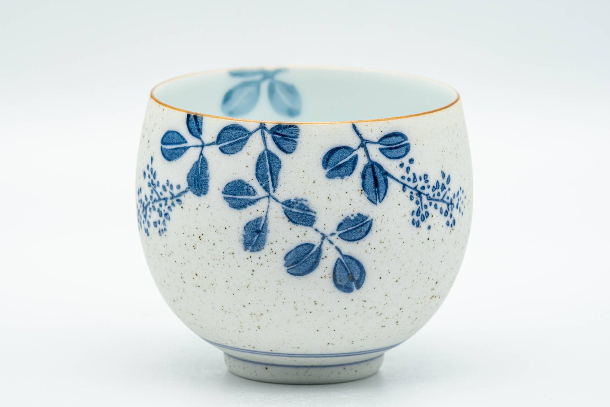 Japanese Teacups - Pair of Blue Floral Arita-yaki Yunomi - 150ml - Tezumi