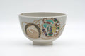 Tezumi — Japanese Matcha Bowl - Decorated Geometric Ornaments Kyo-yaki Chawan - 250ml — front view from another angle