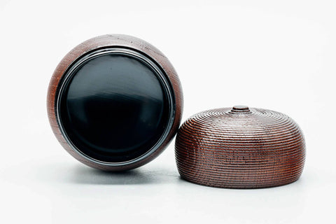 Japanese Usuchaki - Gourd Textured Wood Urushi Lacquer Matcha Tea Caddy - 90ml