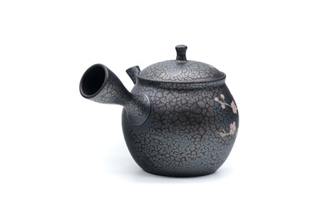 Plum Blossom Tenmoku Tokoname Kokudei Teapot - 260ml
