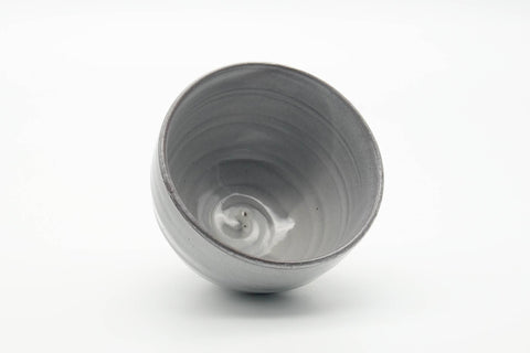 Tezumi — Japanese Matcha Bowl - Milky White Drip-Glazed Chawan - 450ml — three-quarter view