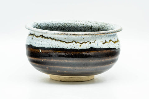 Japanese Kensui - Brown White Hare's Fur Glazed Water Bowl - 350ml