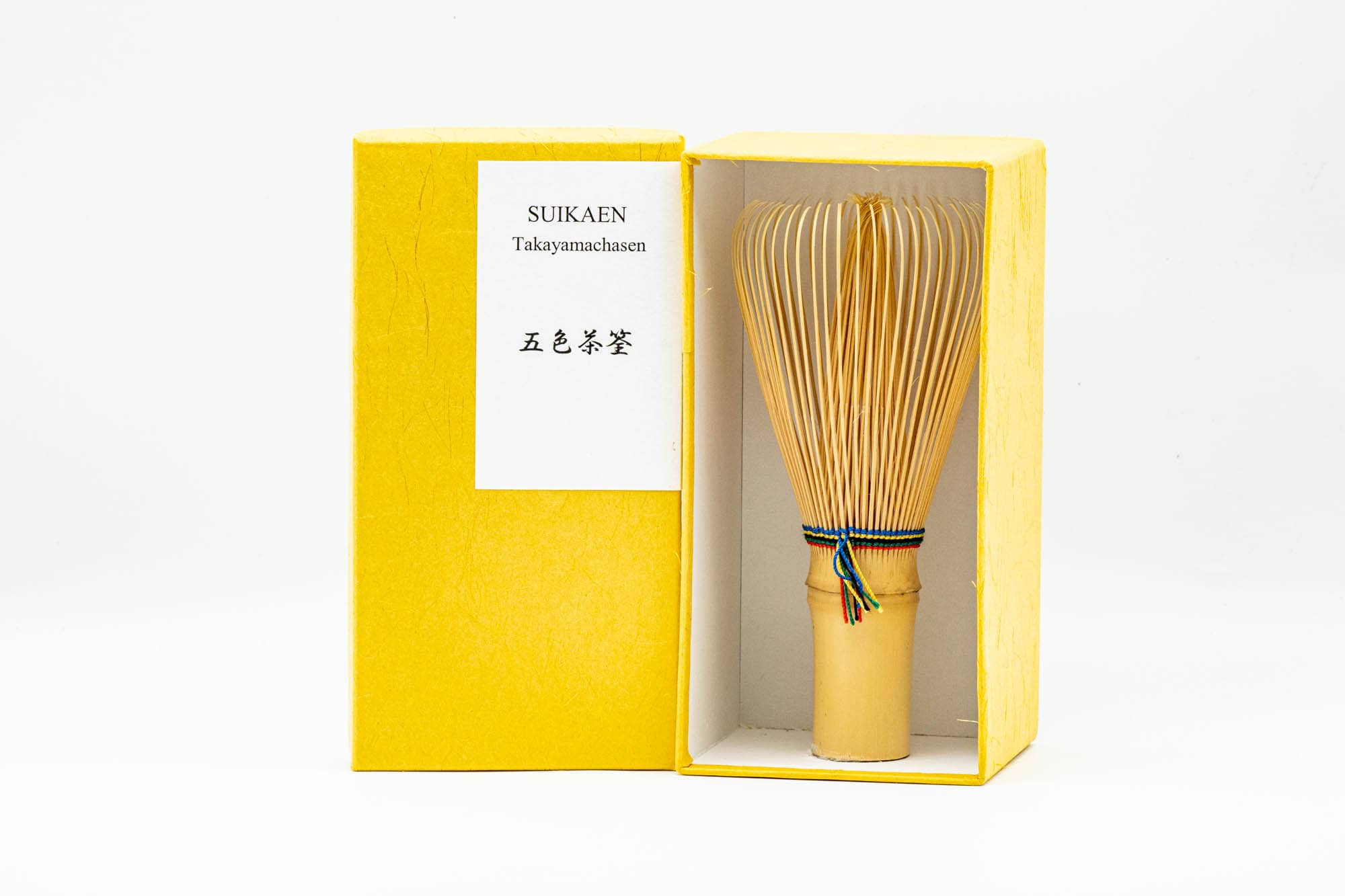 Japanese Chasen - 翠華園 Suikaen - Five-Coloured Shiratake White Bamboo Matcha Whisk - Tezumi