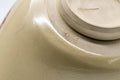 Tezumi — Japanese Matcha Bowl - Beige Floral Kyo-yaki Hantsutsu-gata Chawan - 300ml — inverted showing the foot ring