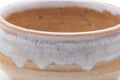 Tezumi — Japanese Kensui - Beige White Glazed Hagi-yaki Water Bowl - 600ml — tipped to show the interior
