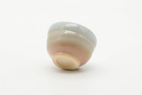 Tezumi — Japanese Teacup - Small Beige White Glazed Hagi-yaki Guinomi - 40ml — top-down view of the interior
