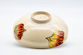Tezumi — Japanese Matcha Bowl - Red Pepper Kyo-yaki Summer Chawan - 150ml — tipped to show the interior
