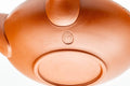 Tezumi — Japanese Kyusu - Calligraphy Engraved Red Shudei Tokoname-yaki Debeso Teapot - 140ml — closeup of the base