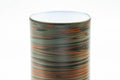 Japanese Teacup - 雲仙窯 Unzen Kiln Nerikomi Tokoname-yaki Yunomi - 160ml - closeup of the green and brown marbled clay