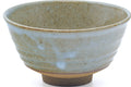 Tezumi — Japanese Matcha Bowl - Olive Green Drip-Glazed Komogai-nari Chawan - 500ml — tipped to show the interior