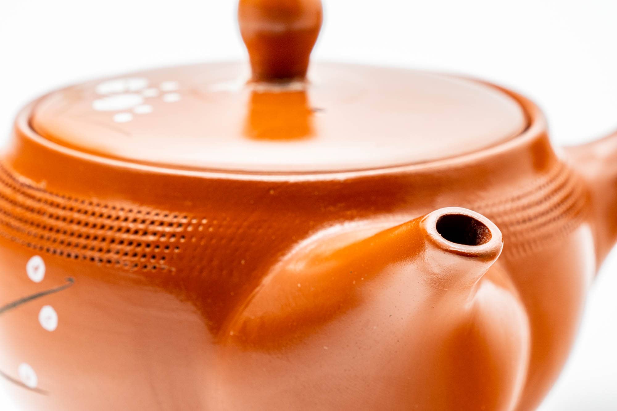Japanese Kyusu - Ume Plum Blossom Textured Tokoname-yaki Mesh Teapot - 275ml