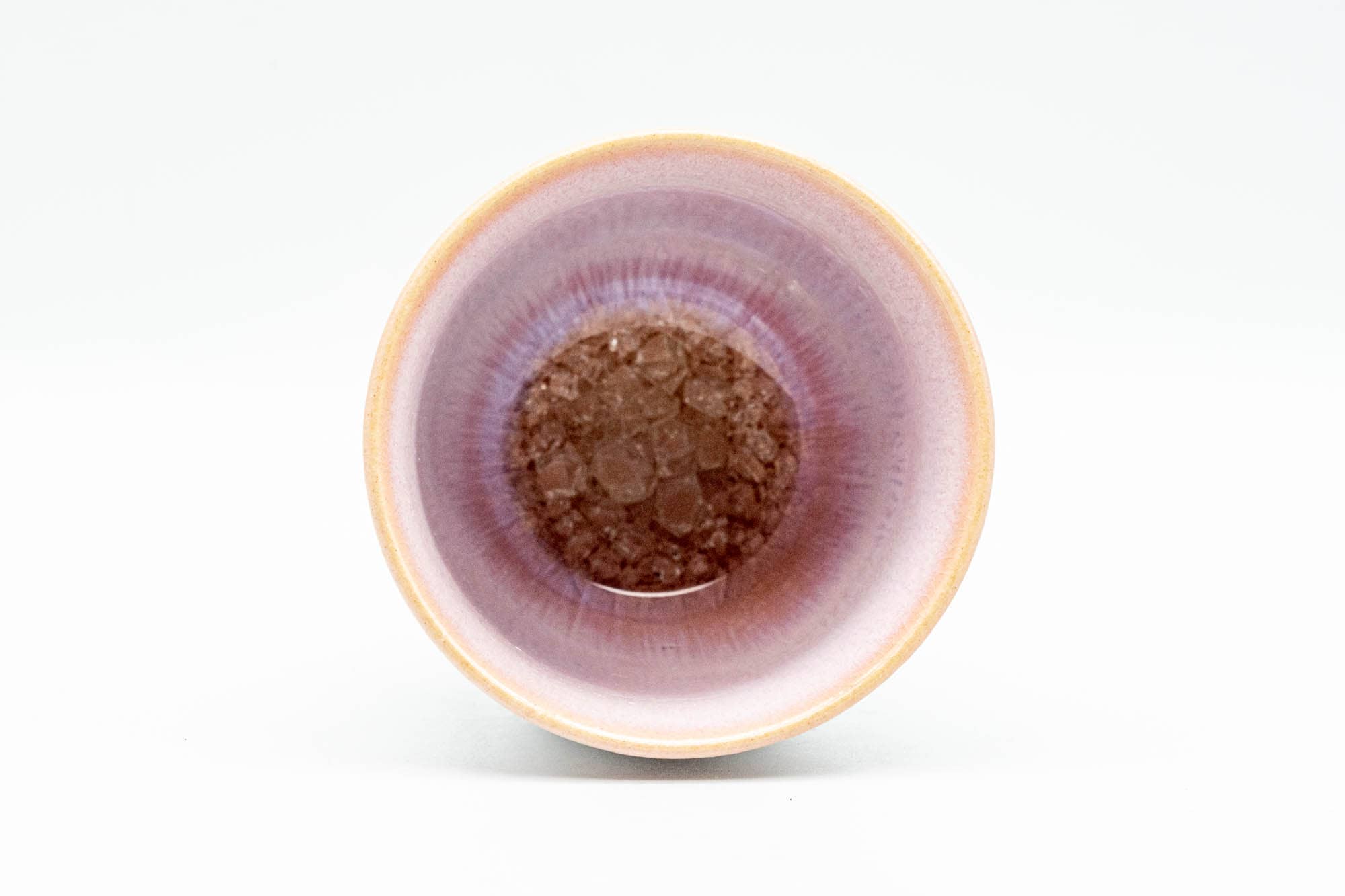 Japanese Teacup - Pink Cerulean Crazed Interior Glaze Yunomi - 115ml
