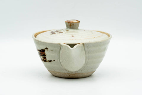 Japanese Tea Set - Beige Hakeme Glazed Houhin Teapot with 2 Yunomi Teacups