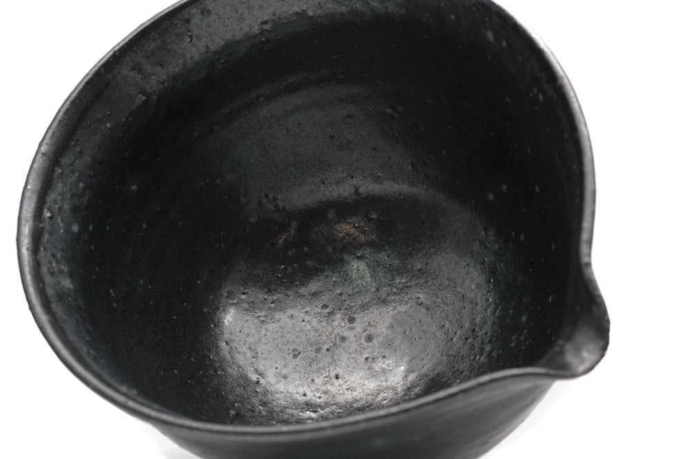 Japanese Matcha Bowl - 菅原顕悟 Kengo Sugawara - Black Matte Pouring Chawan - 150ml