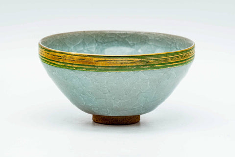 Japanese Matcha Bowl - Kawai Masaki 川合正樹 - Celadon Glazed Tenmoku-gata Chawan