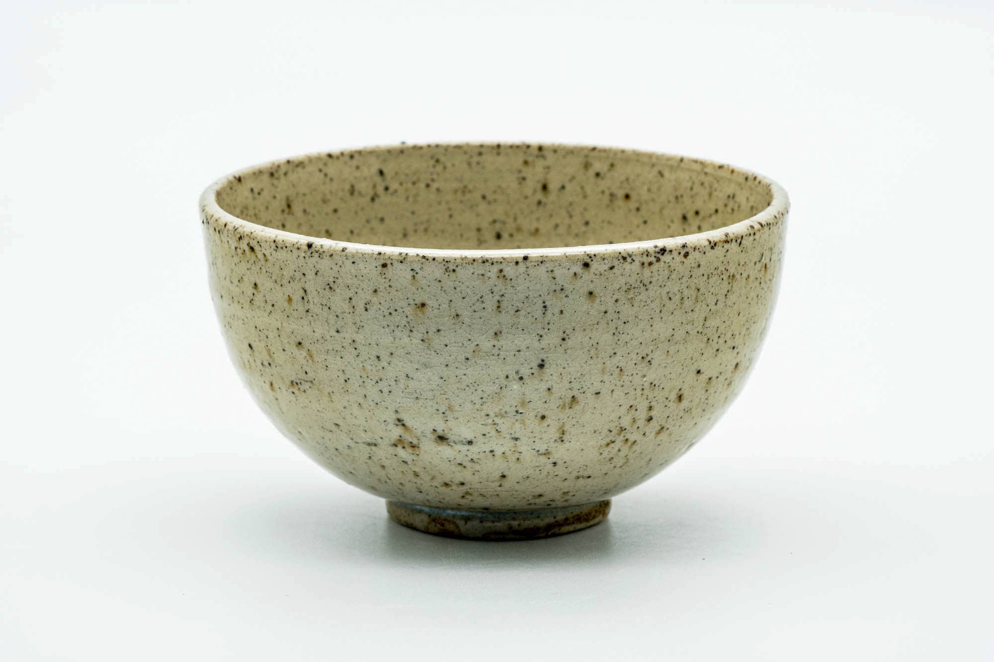Japanese Matcha Bowl - Beige Brown Speckled Wan-nari Chawan