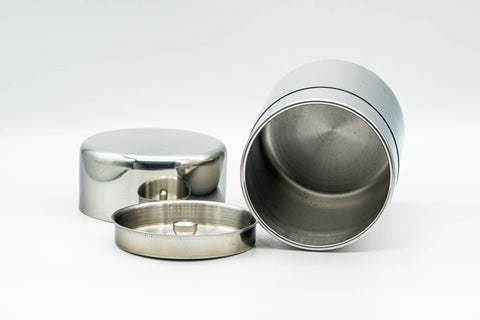 Chazutsu - Silver Stainless Steel Tea Canister - 200ml - Tezumi
