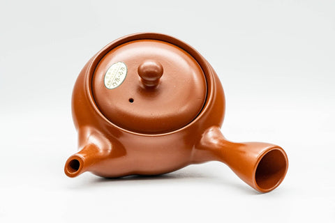 Japanese Kyusu - Red Shudei Tokoname-yaki Mesh Teapot - 300ml