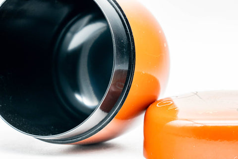 Japanese Natsume - Gold Floral Orange Lacquer Matcha Tea Canister - 100ml