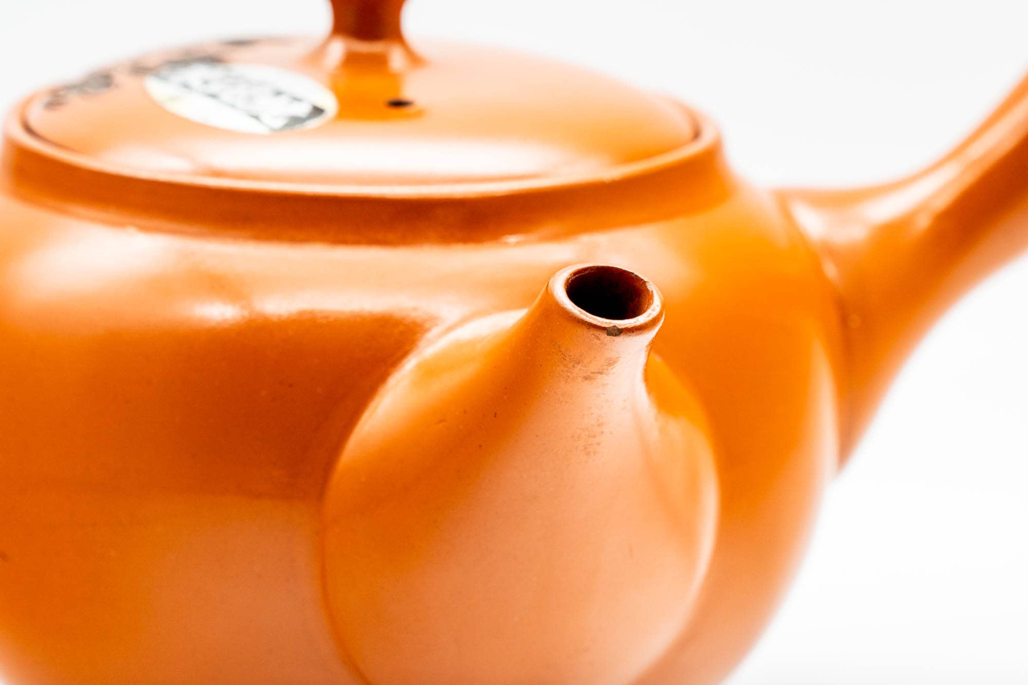 Japanese Kyusu - Floral Engraved Red Shudei Tokoname-yaki Mesh Teapot - 250ml