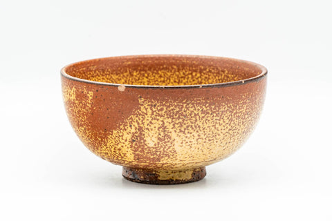 Japanese Matcha Bowl - Small Orange Drip-Glazed Wan-nari Chawan - 150ml
