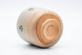 Japanese Matcha Bowl - Kanji Hagi-yaki Winter Chawan - 250ml - underside view showing the unglazed foot ring (kodai)