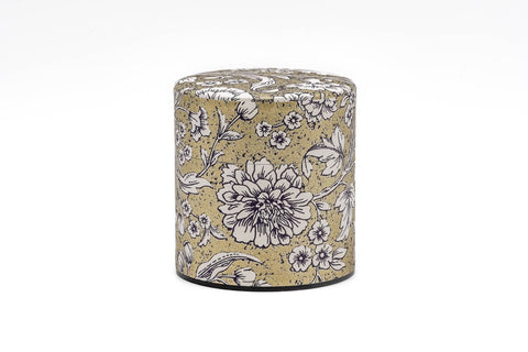 Gold White Floral Florentine Paper Tea Canister - 100g