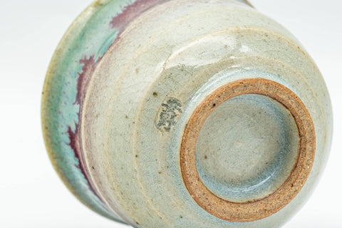 Japanese Teacup - Green Purple Drip-Glazed Guinomi - 35ml