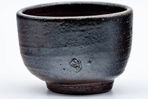 Japanese Teacup - Black Brown Glazed Yunomi - 70ml