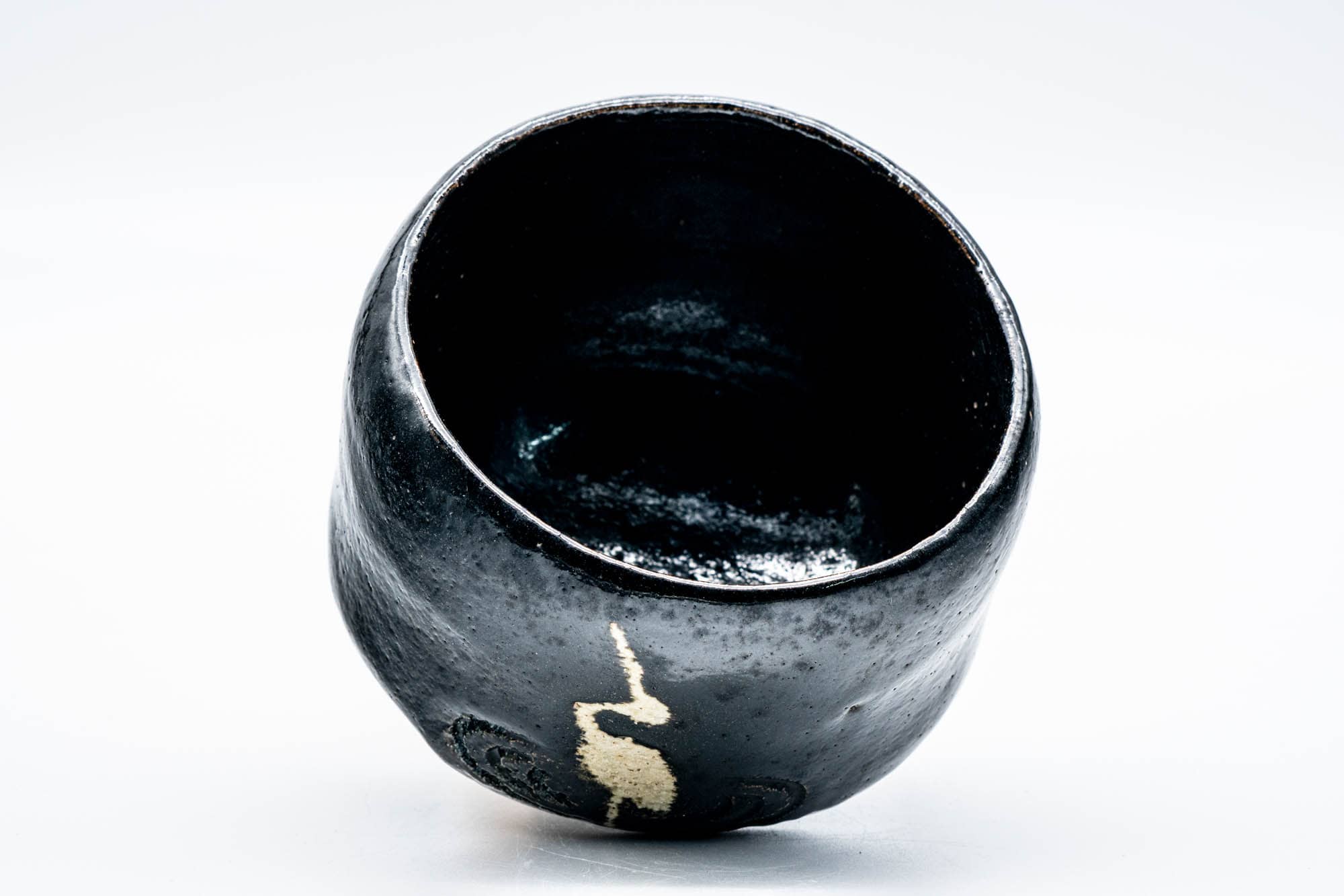 Japanese Matcha Bowl - 松楽窯 Shoraku Kiln - Black Egret Kuro-Raku Chawan - 400ml