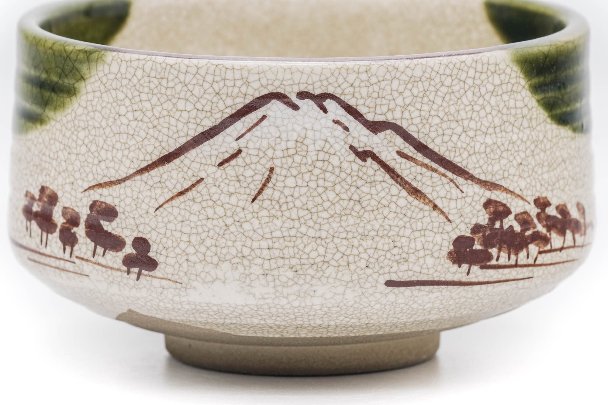 Japanese Matcha Bowl - Mount Fuji Ao-Oribe Chawan - 350ml