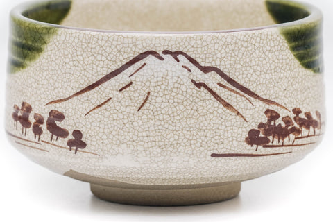 Mount Fuji Ao-Oribe Matcha Bowl