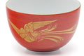 Tezumi — Japanese Teacup - Red Gold Bird Porcelain Yunomi - 175ml — tipped to show the interior