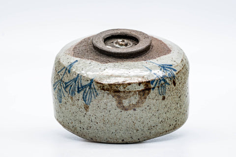 Japanese Matcha Bowl - Grey Speckled Floral Karatsu-yaki Chawan - 200ml