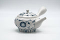 Tezumi — Japanese Kyusu - Blue Floral Arita-yaki Mesh Filter Teapot - 340ml — three-quarter view